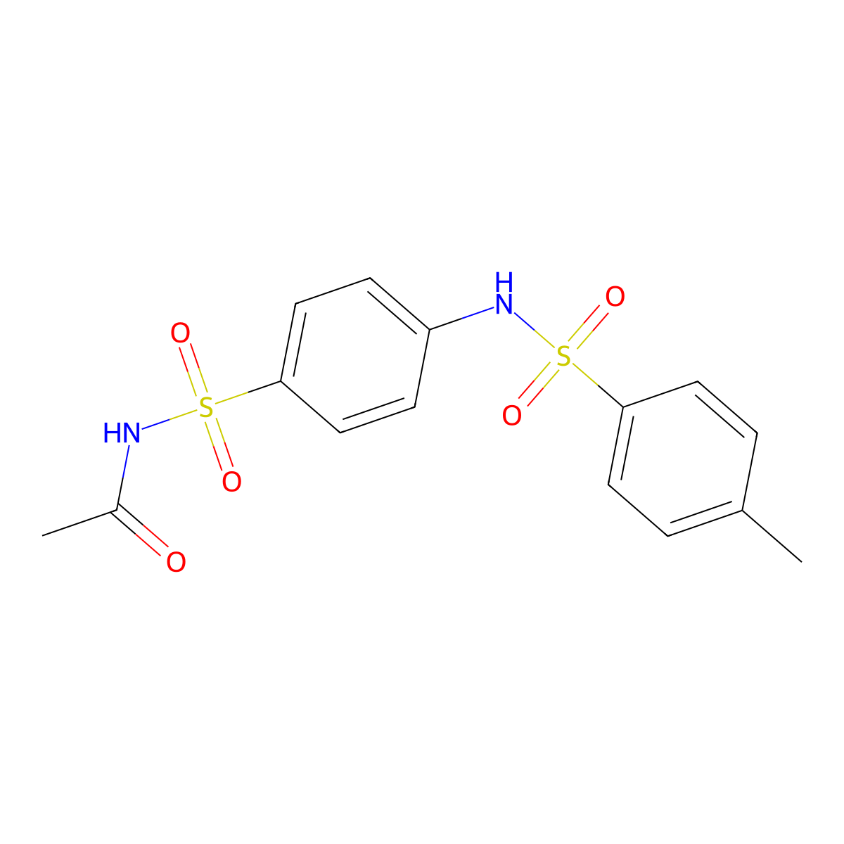 N-[4-[(4-methylphenyl)sulfonylamino]phenyl]sulfonylacetamide molecular structure, CAS 77408-28-7