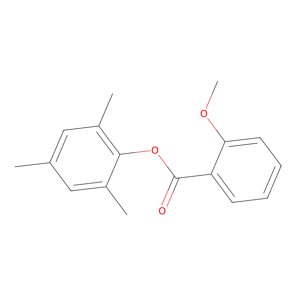 2,4,6-Trimethylphenyl 2-methoxybenzoate molecular structure, CAS 77408-43-6
