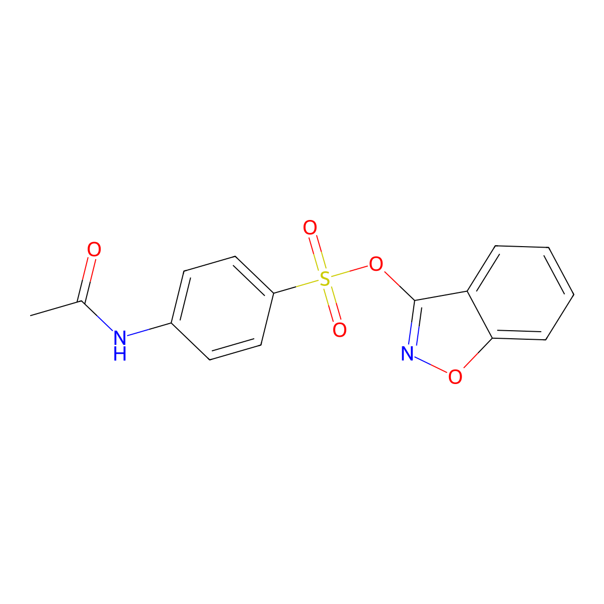 1,2-Benzoxazol-3-yl 4-acetamidobenzene-1-sulfonate molecular structure, CAS 77408-67-4