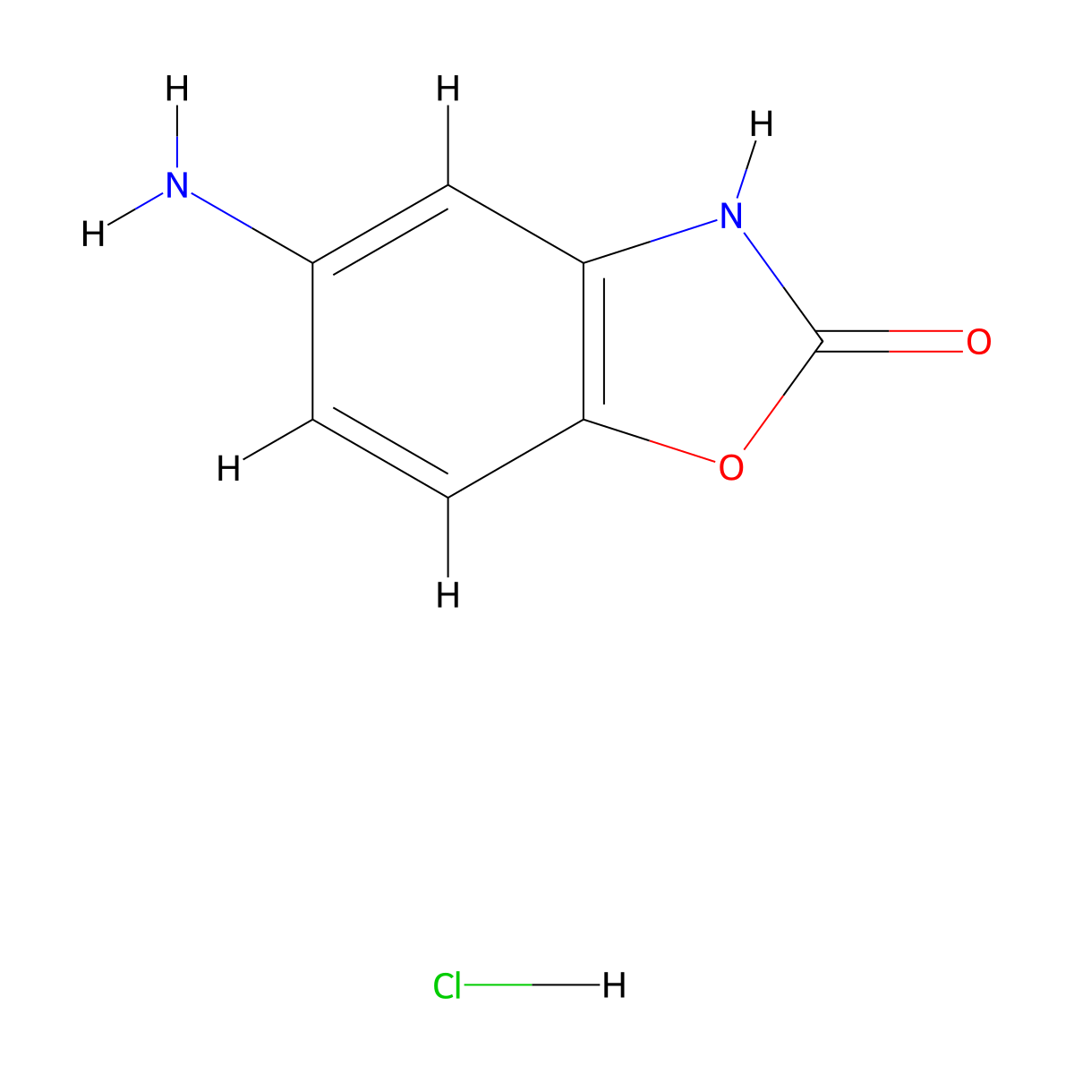5-Amino-1,3-benzoxazol-2(3H)-one hydrochloride molecular structure, CAS 77408-77-6