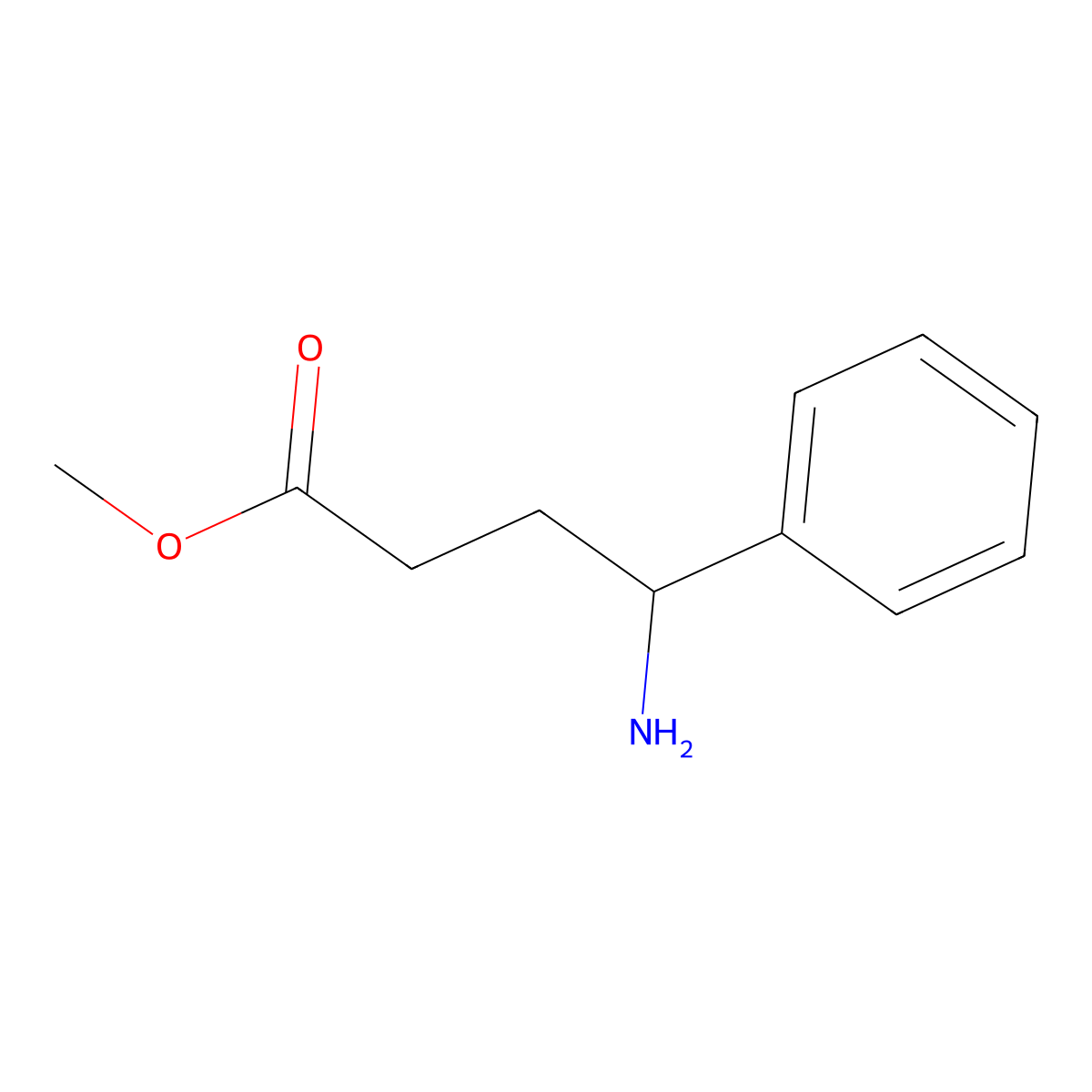 Methyl 4-amino-4-phenylbutanoate molecular structure, CAS 774125-27-8