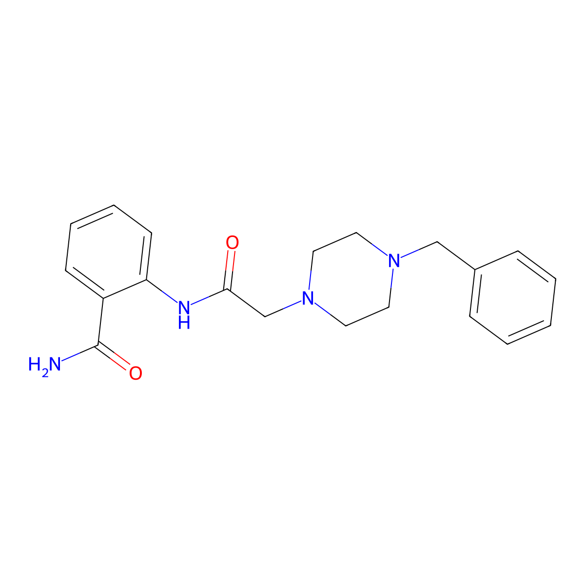 2-{[2-(4-Benzylpiperazino)acetyl]amino}benzenecarboxamide molecular structure, CAS 774137-08-5