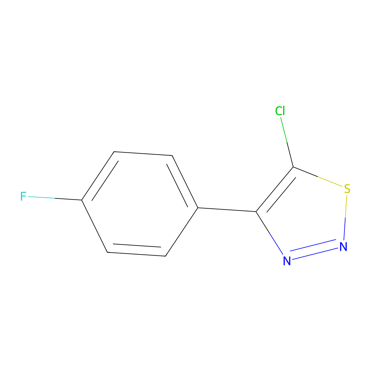 5-Chloro-4-(4-fluorophenyl)-1,2,3-thiadiazole molecular structure, CAS 77414-44-9