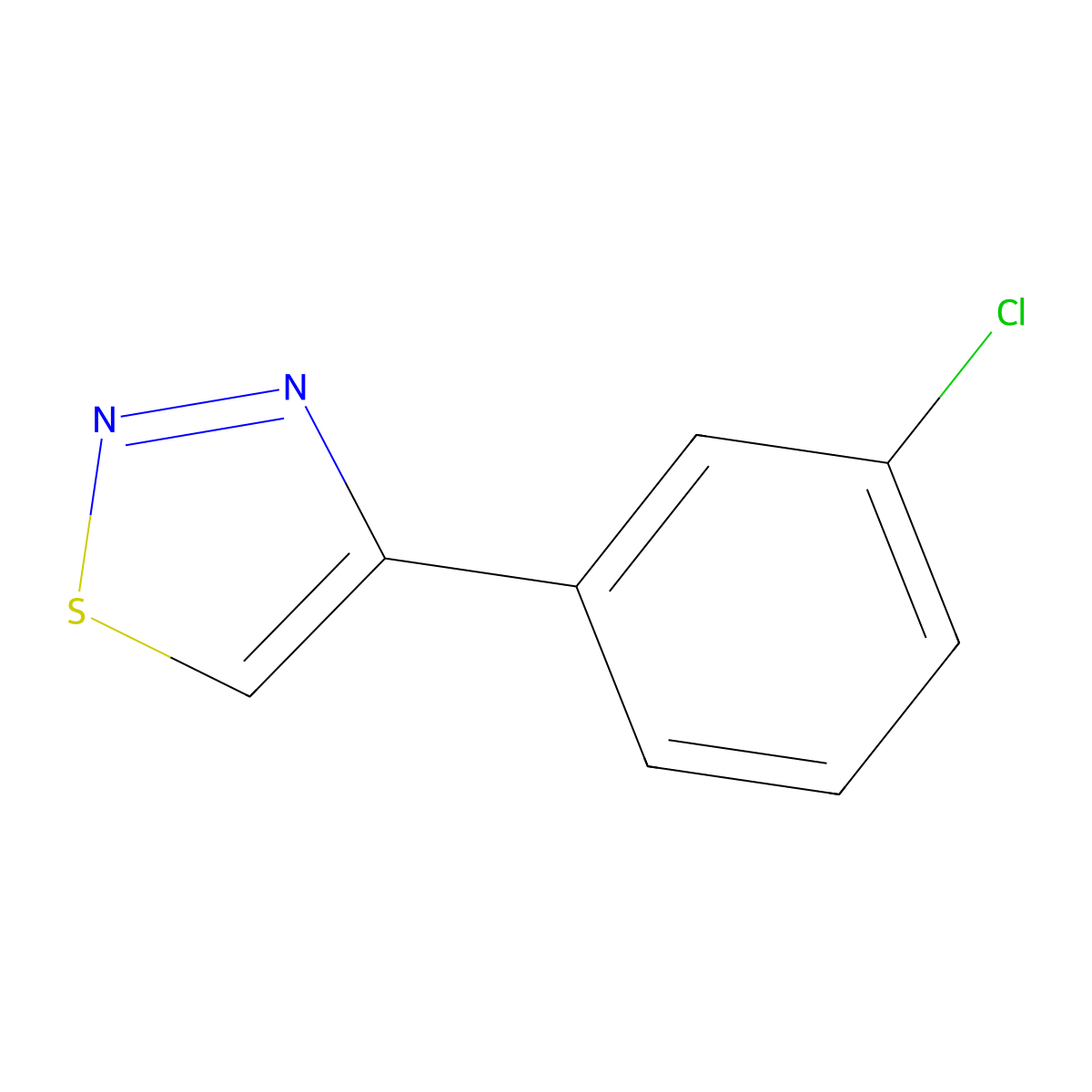 4-(3-Chlorophenyl)-1,2,3-thiadiazole molecular structure, CAS 77414-45-0