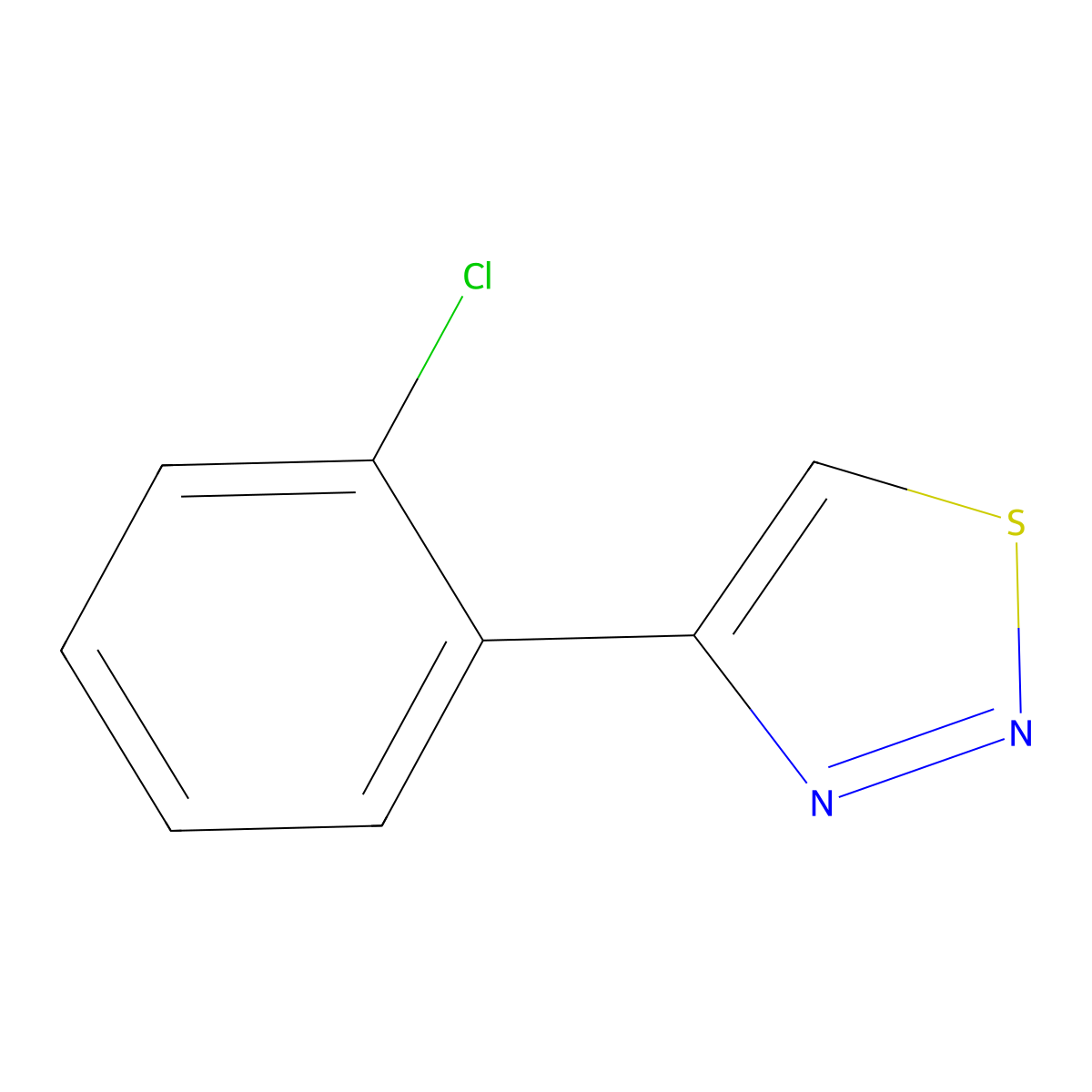 4-(2-Chlorophenyl)thiadiazole molecular structure, CAS 77414-46-1