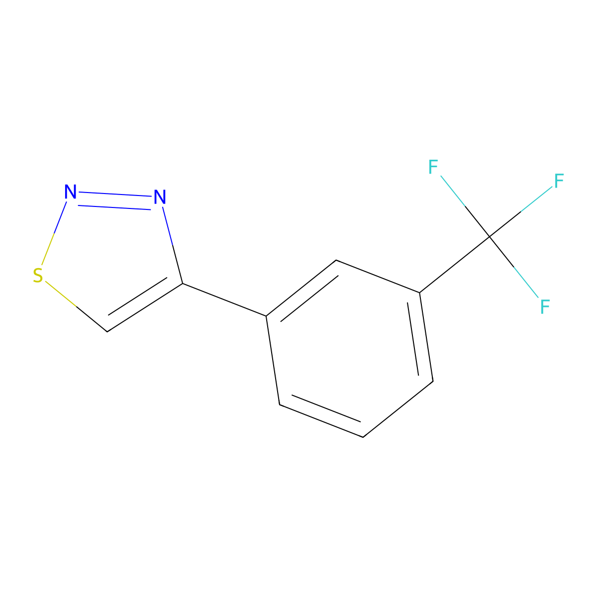 4-[3-(Trifluoromethyl)phenyl]-1,2,3-thiadiazole molecular structure, CAS 77414-48-3