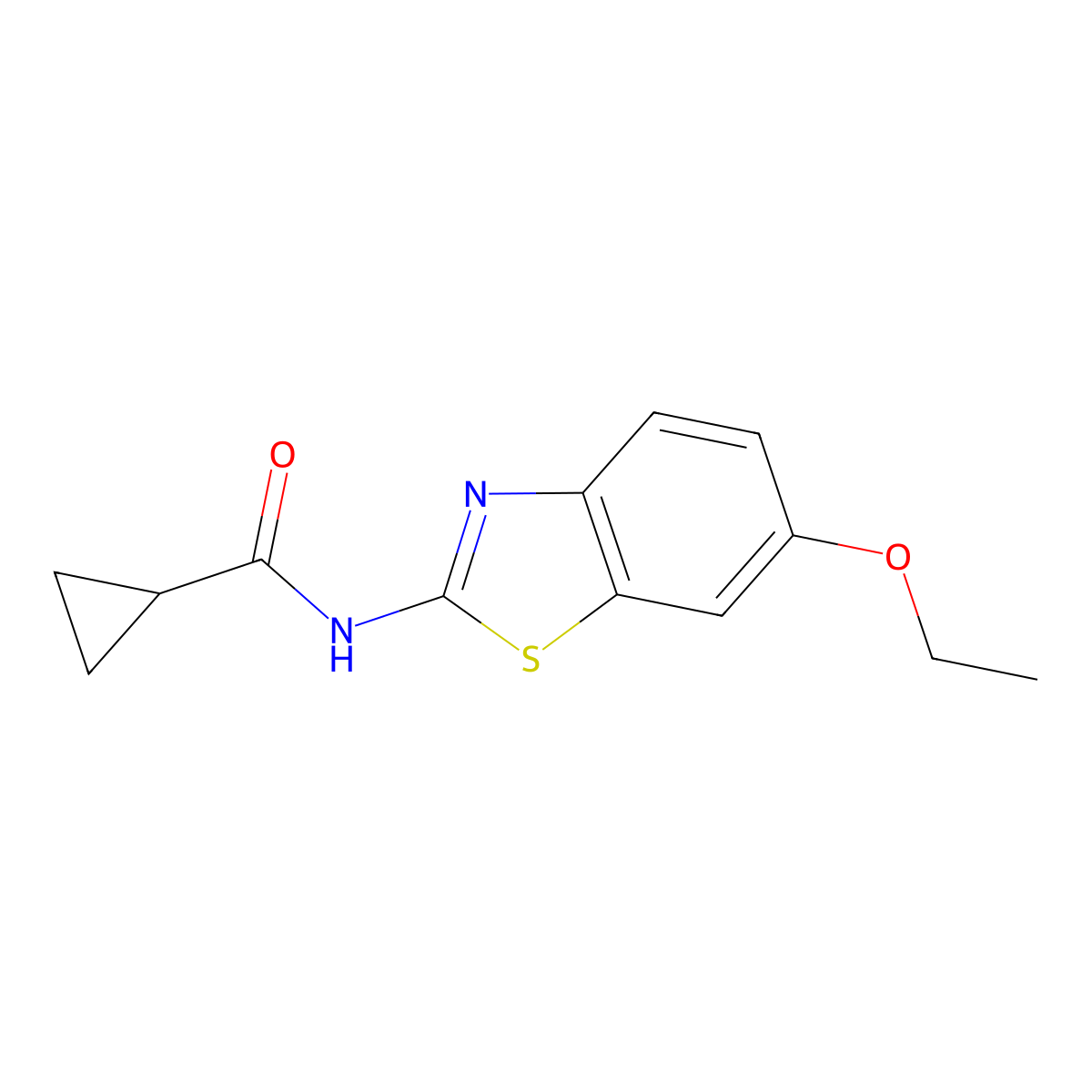 N-(6-ethoxy-1,3-benzothiazol-2-yl)cyclopropanecarboxamide molecular structure, CAS 77414-56-3