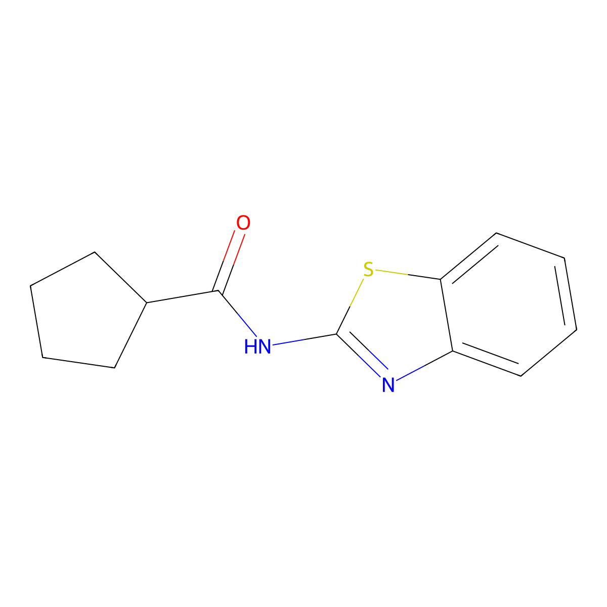 N-(1,3-benzothiazol-2-yl)cyclopentanecarboxamide molecular structure, CAS 77414-59-6
