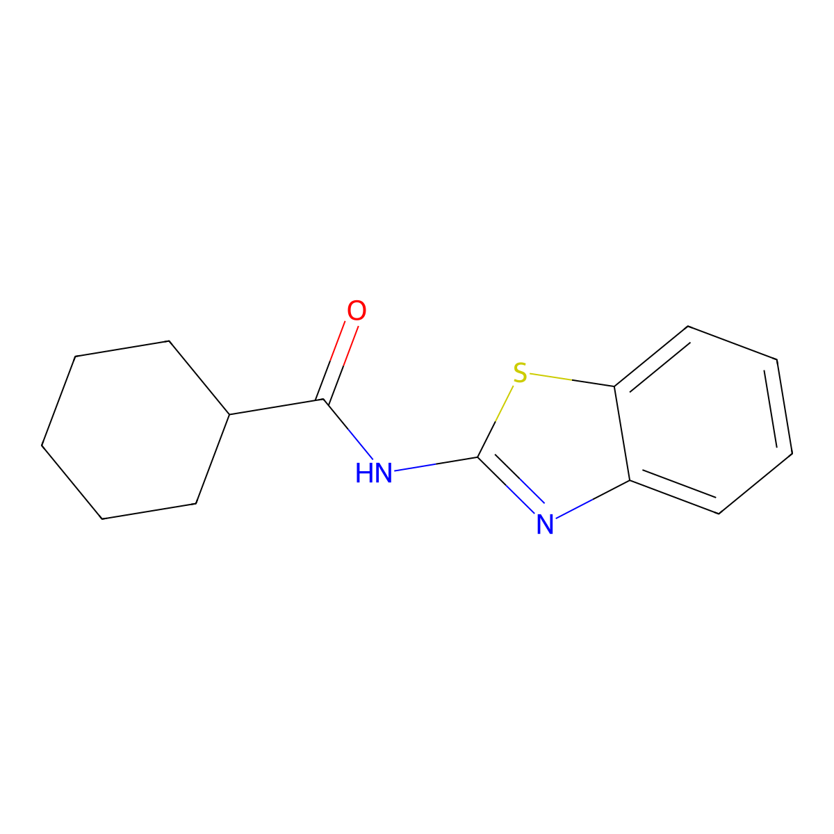 N-(1,3-benzothiazol-2-yl)cyclohexanecarboxamide molecular structure, CAS 77414-60-9