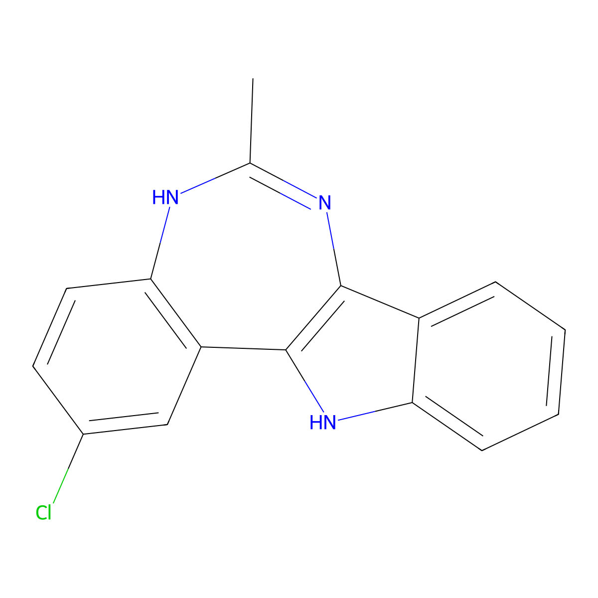 2-Chloro-6-methyl-7,12-dihydroindolo[3,2-d][1,3]benzodiazepine molecular structure, CAS 774142-31-3