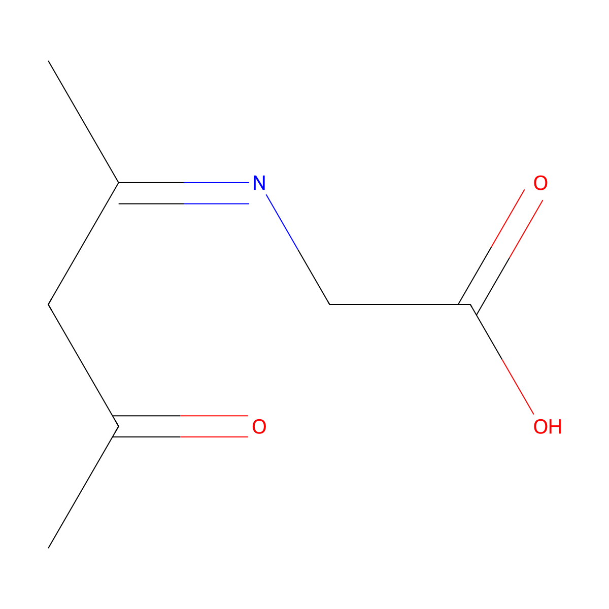 2-(4-oxopentan-2-ylideneamino)acetic Acid molecular structure, CAS 774143-38-3