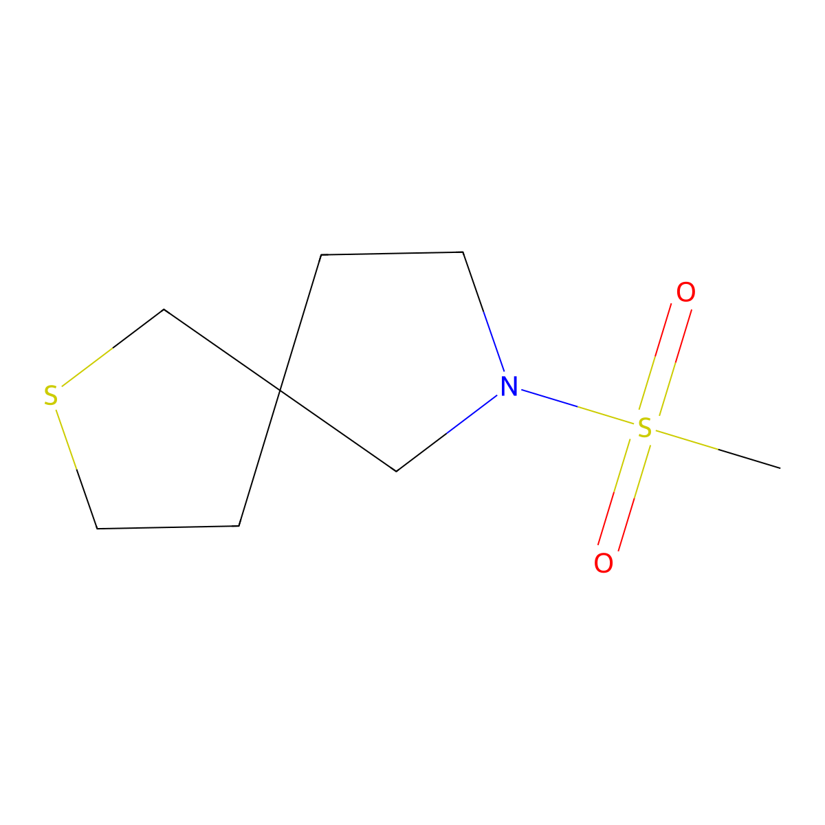 7-Methylsulfonyl-2-thia-7-azaspiro[4.4]nonane molecular structure, CAS 77415-66-8