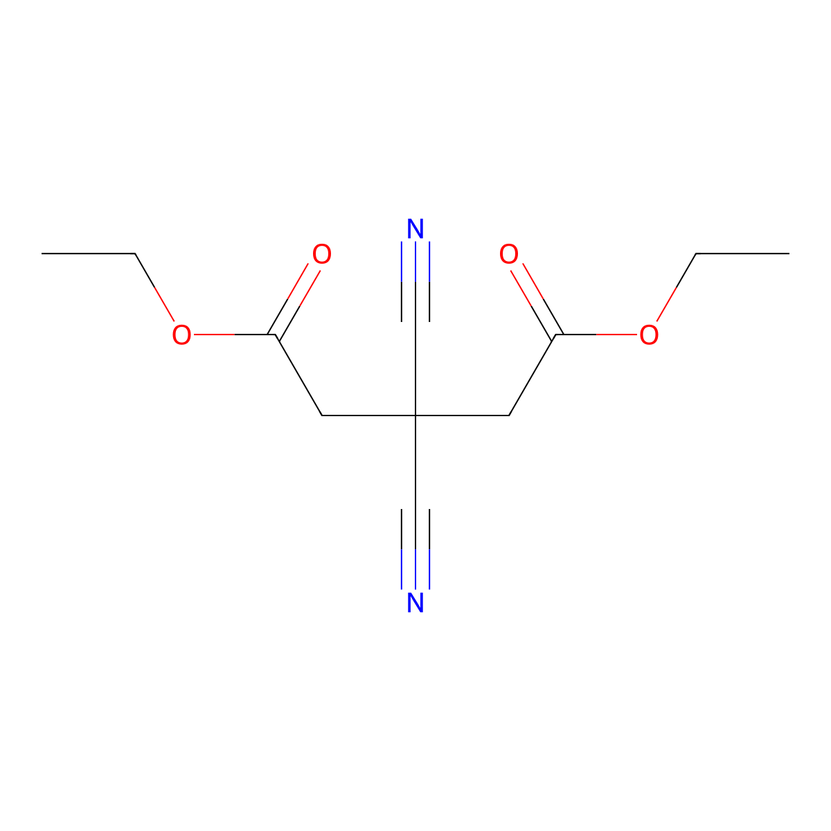 Diethyl 3,3-dicyanopentanedioate molecular structure, CAS 77415-69-1
