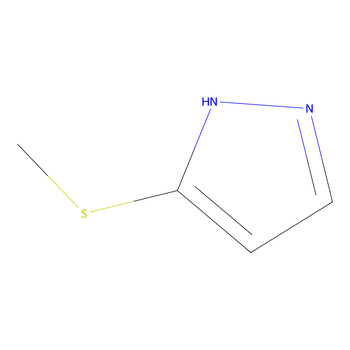 3-(methylsulfanyl)-1H-pyrazole molecular structure, CAS 774157-81-2