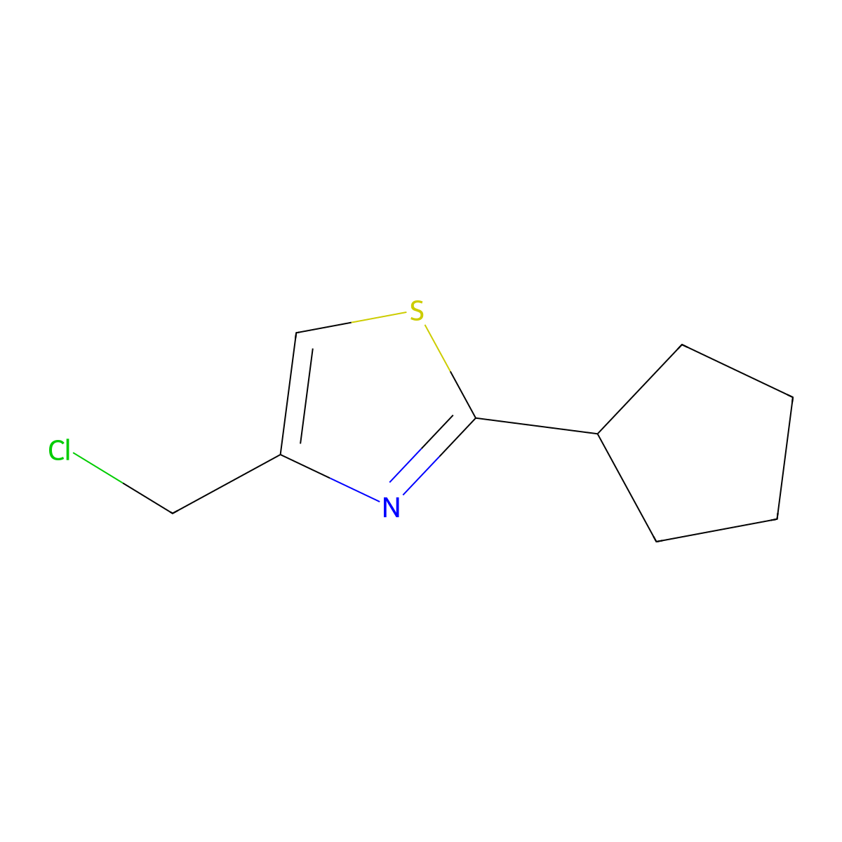 4-(Chloromethyl)-2-cyclopentyl-1,3-thiazole molecular structure, CAS 774158-28-0