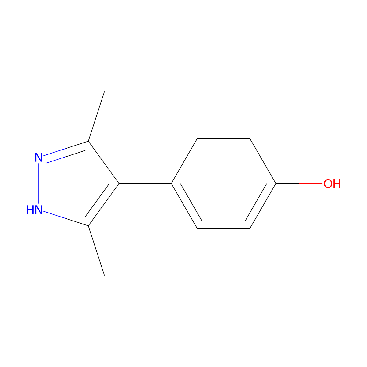 4-(3,5-dimethyl-1H-pyrazol-4-yl)phenol molecular structure, CAS 774160-42-8