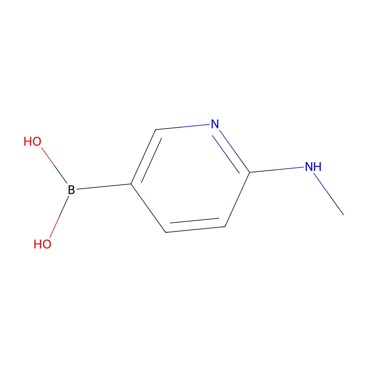(6-(Methylamino)pyridin-3-yl)boronic acid molecular structure, CAS 774170-15-9