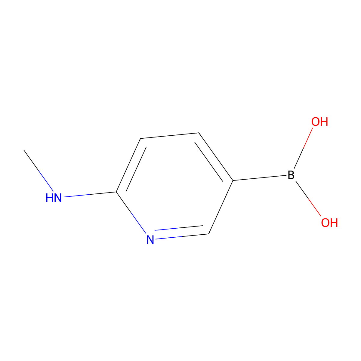 (6-(Methylamino)pyridin-3-yl)boronic acid molecular structure, CAS 774170-15-9