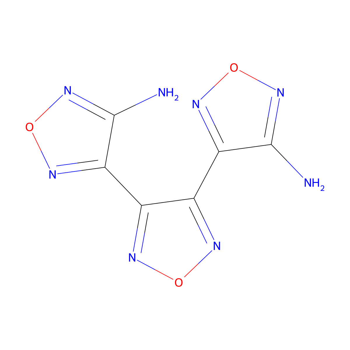 3,3':4',3''-Ter-1,2,5-oxadiazole-4,4''-diamine molecular structure, CAS 774171-27-6