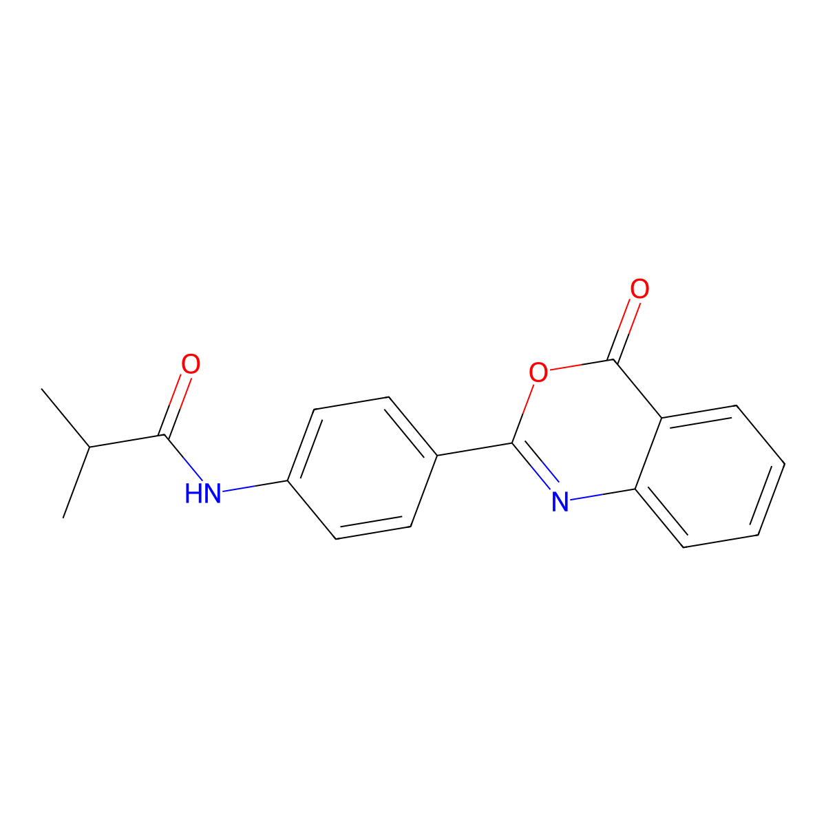 2-methyl-N-[4-(4-oxo-3,1-benzoxazin-2-yl)phenyl]propanamide molecular structure, CAS 774183-29-8