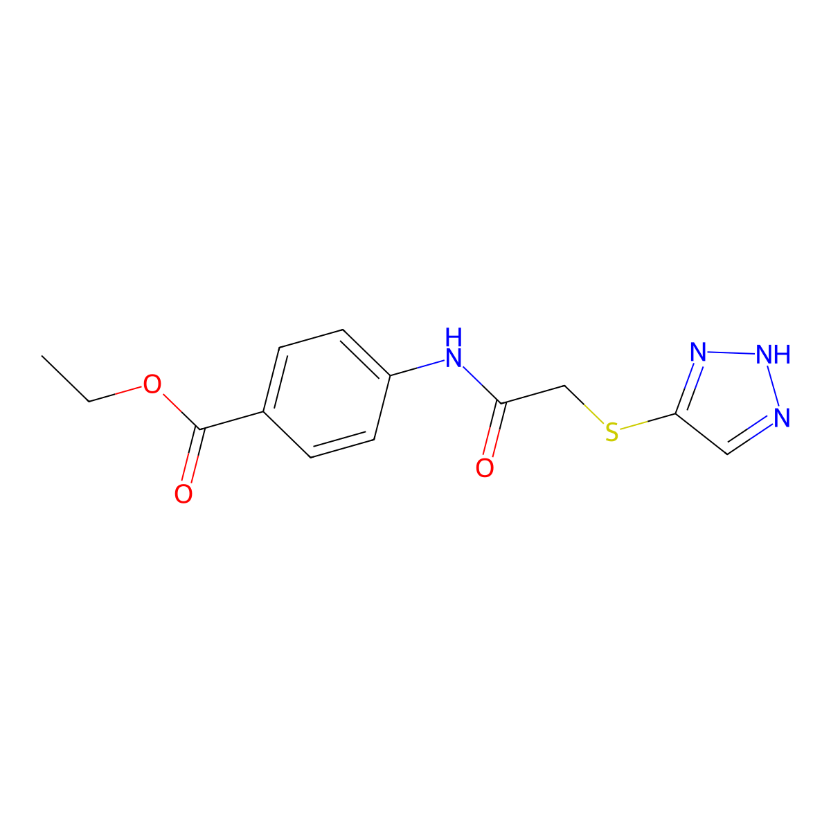 ethyl 4-[[2-(2H-triazol-4-ylsulfanyl)acetyl]amino]benzoate molecular structure, CAS 774183-52-7