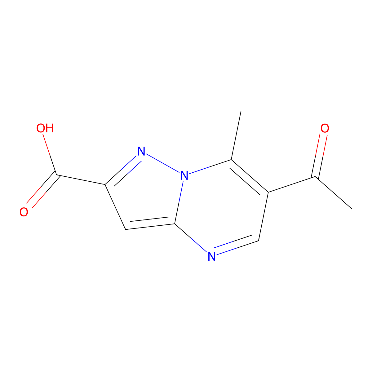 6-Acetyl-7-methylpyrazolo[1,5-a]pyrimidine-2-carboxylic acid molecular structure, CAS 774183-57-2