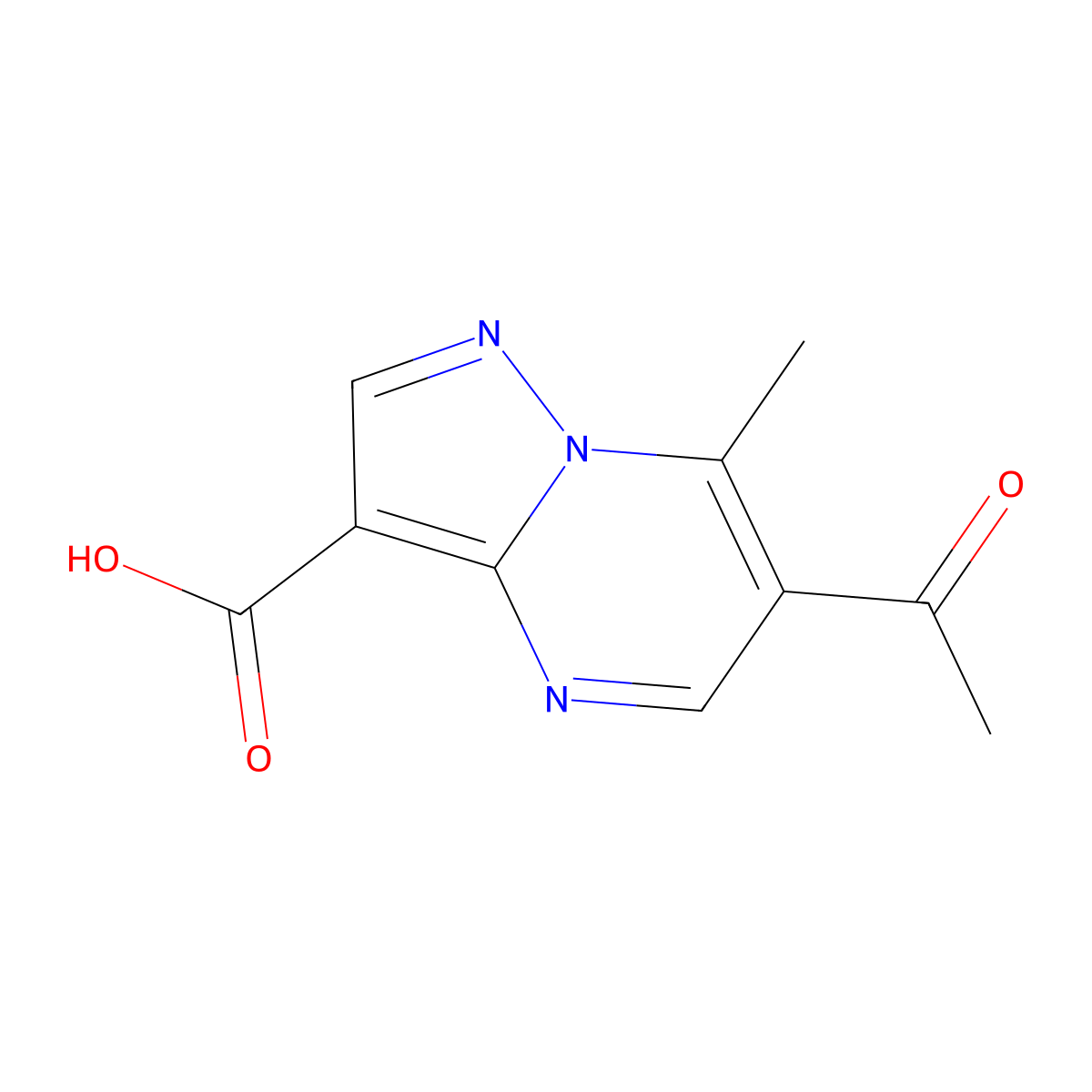 6-Acetyl-7-methylpyrazolo[1,5-a]pyrimidine-3-carboxylic acid molecular structure, CAS 774183-58-3