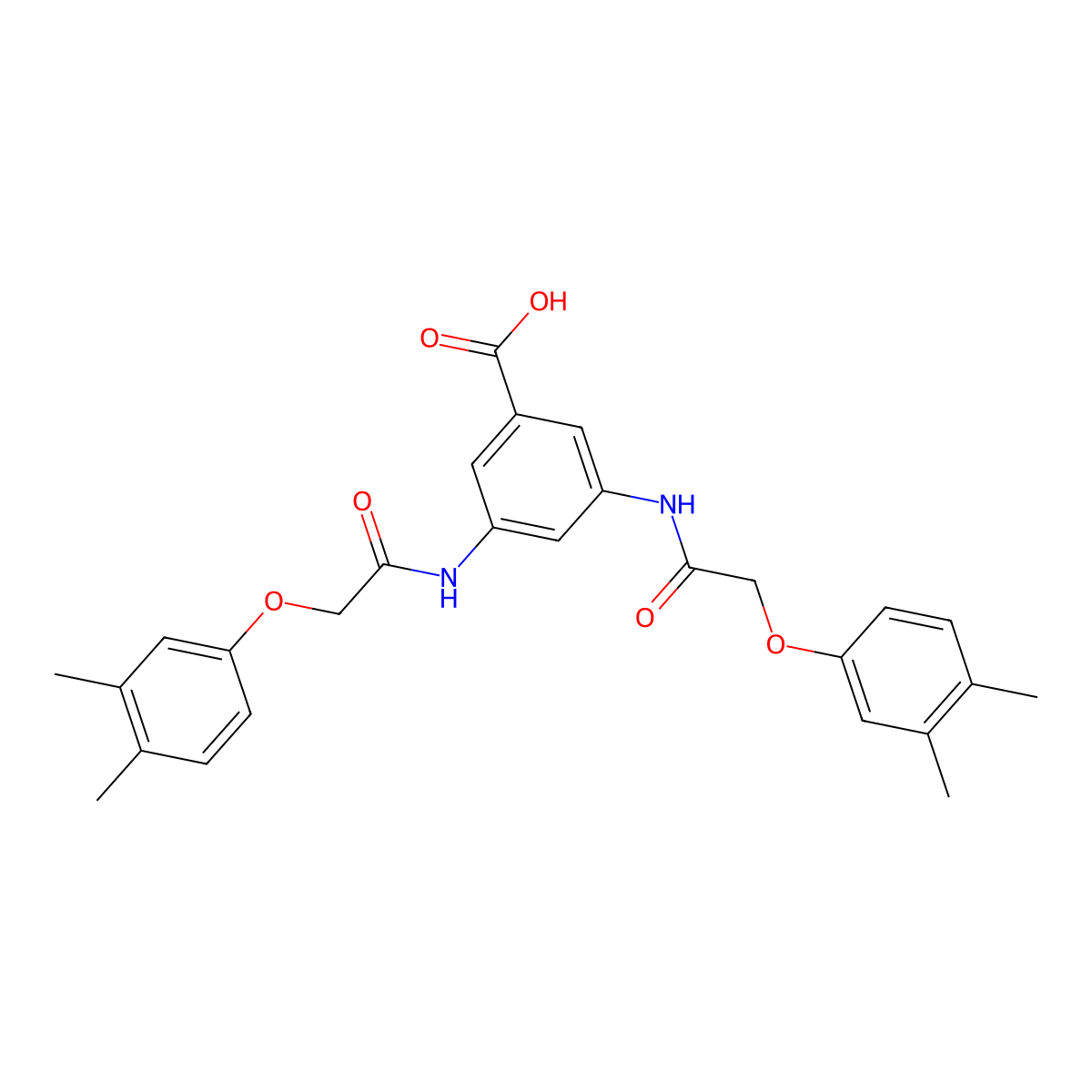 3,5-Bis{[(3,4-dimethylphenoxy)acetyl]amino}benzoic acid molecular structure, CAS 774184-02-0