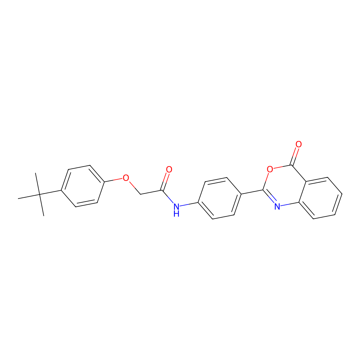 2-(4-tert-butylphenoxy)-N-[4-(4-oxo-3,1-benzoxazin-2-yl)phenyl]acetamide molecular structure, CAS 774184-20-2