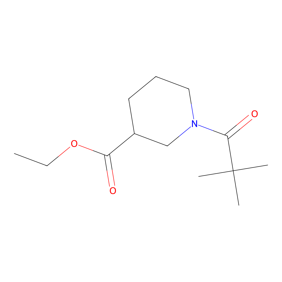 Ethyl 1-(2,2-dimethylpropanoyl)piperidine-3-carboxylate molecular structure, CAS 774184-77-9