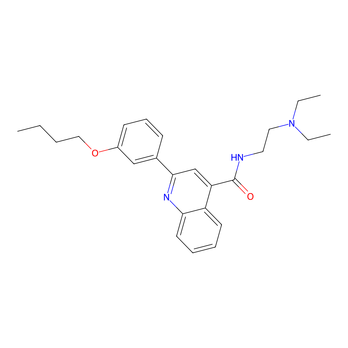 2-(3-butoxyphenyl)-N-[2-(diethylamino)ethyl]quinoline-4-carboxamide molecular structure, CAS 774184-78-0