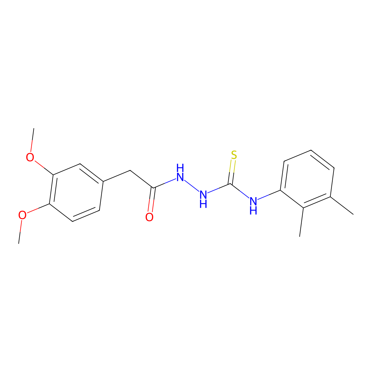 2-[(3,4-dimethoxyphenyl)acetyl]-N-(2,3-dimethylphenyl)hydrazinecarbothioamide molecular structure, CAS 774185-58-9