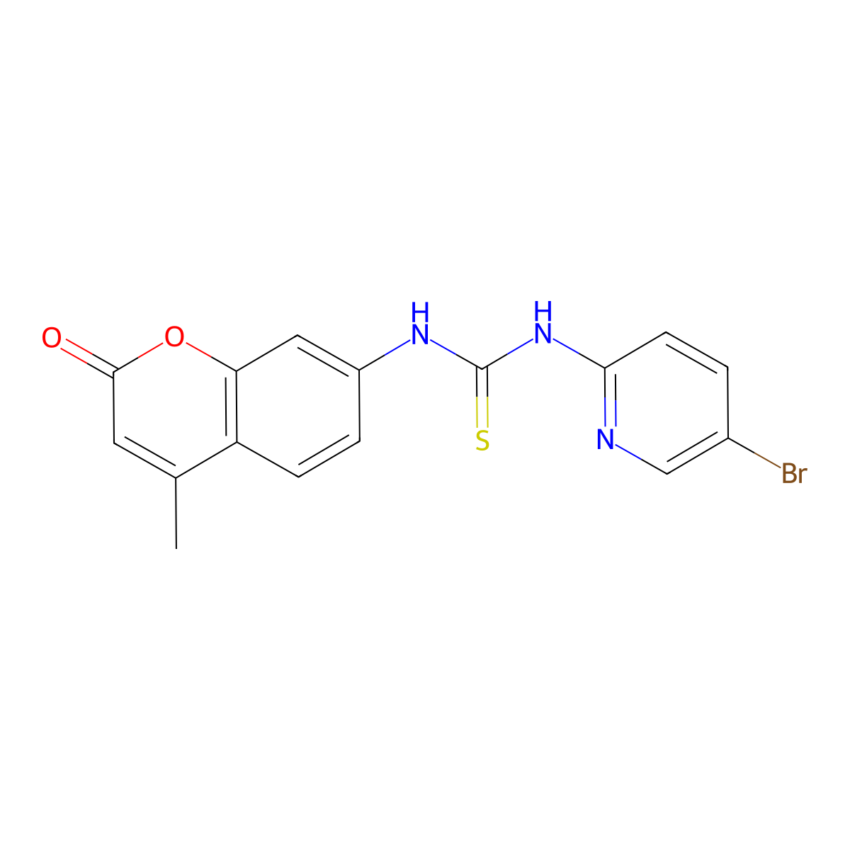 1-(5-Bromopyridin-2-yl)-3-(4-methyl-2-oxochromen-7-yl)thiourea molecular structure, CAS 774186-03-7
