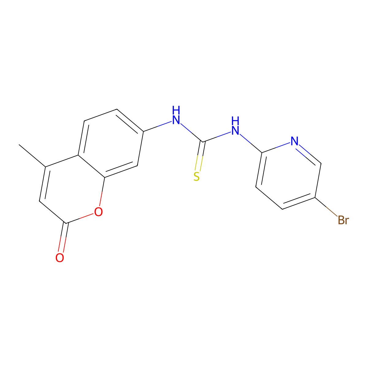 1-(5-Bromopyridin-2-yl)-3-(4-methyl-2-oxochromen-7-yl)thiourea molecular structure, CAS 774186-03-7