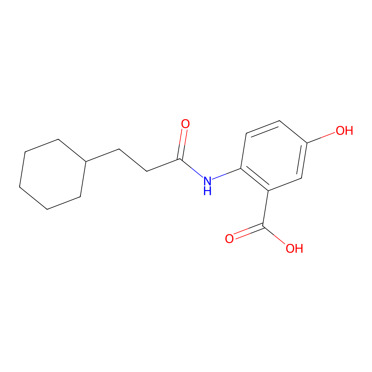 2-[(3-Cyclohexylpropanoyl)amino]-5-hydroxybenzoic acid molecular structure, CAS 774186-18-4