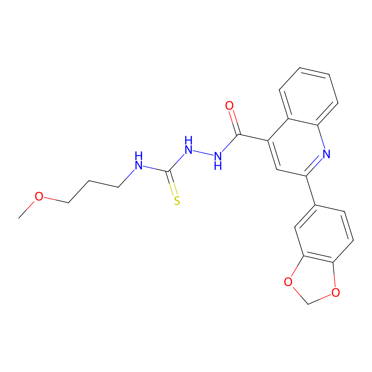 2-{[2-(1,3-benzodioxol-5-yl)quinolin-4-yl]carbonyl}-N-(3-methoxypropyl)hydrazinecarbothioamide molecular structure, CAS 774186-25-3