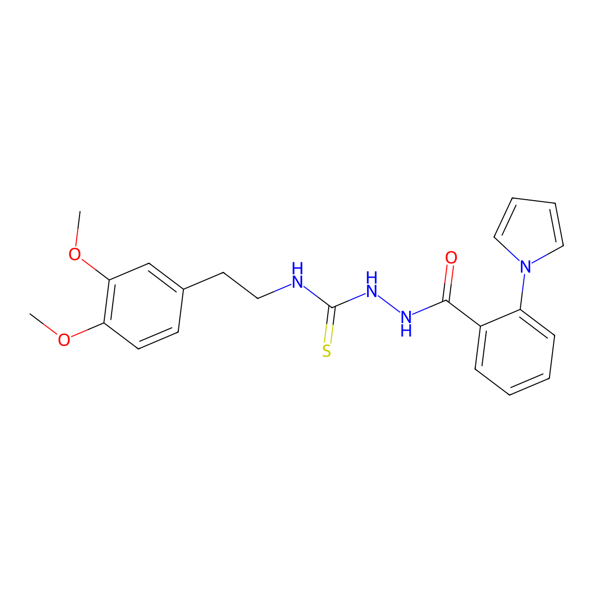 N-[2-(3,4-dimethoxyphenyl)ethyl]-2-{[2-(1H-pyrrol-1-yl)phenyl]carbonyl}hydrazinecarbothioamide molecular structure, CAS 774186-31-1