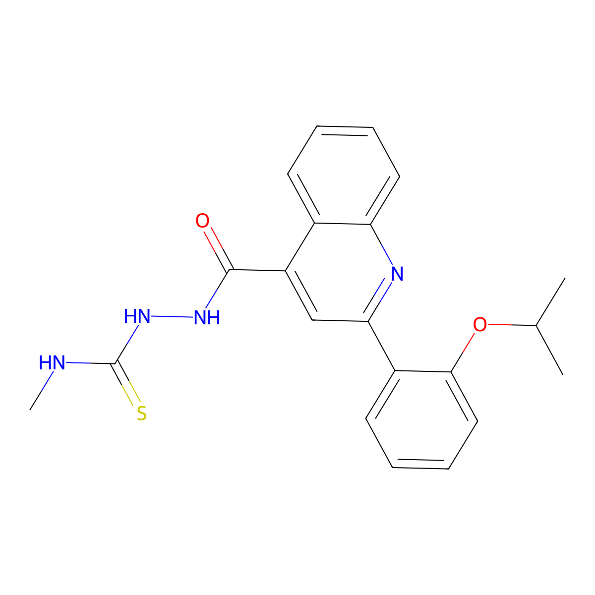 N-methyl-2-({2-[2-(propan-2-yloxy)phenyl]quinolin-4-yl}carbonyl)hydrazinecarbothioamide molecular structure, CAS 774186-35-5