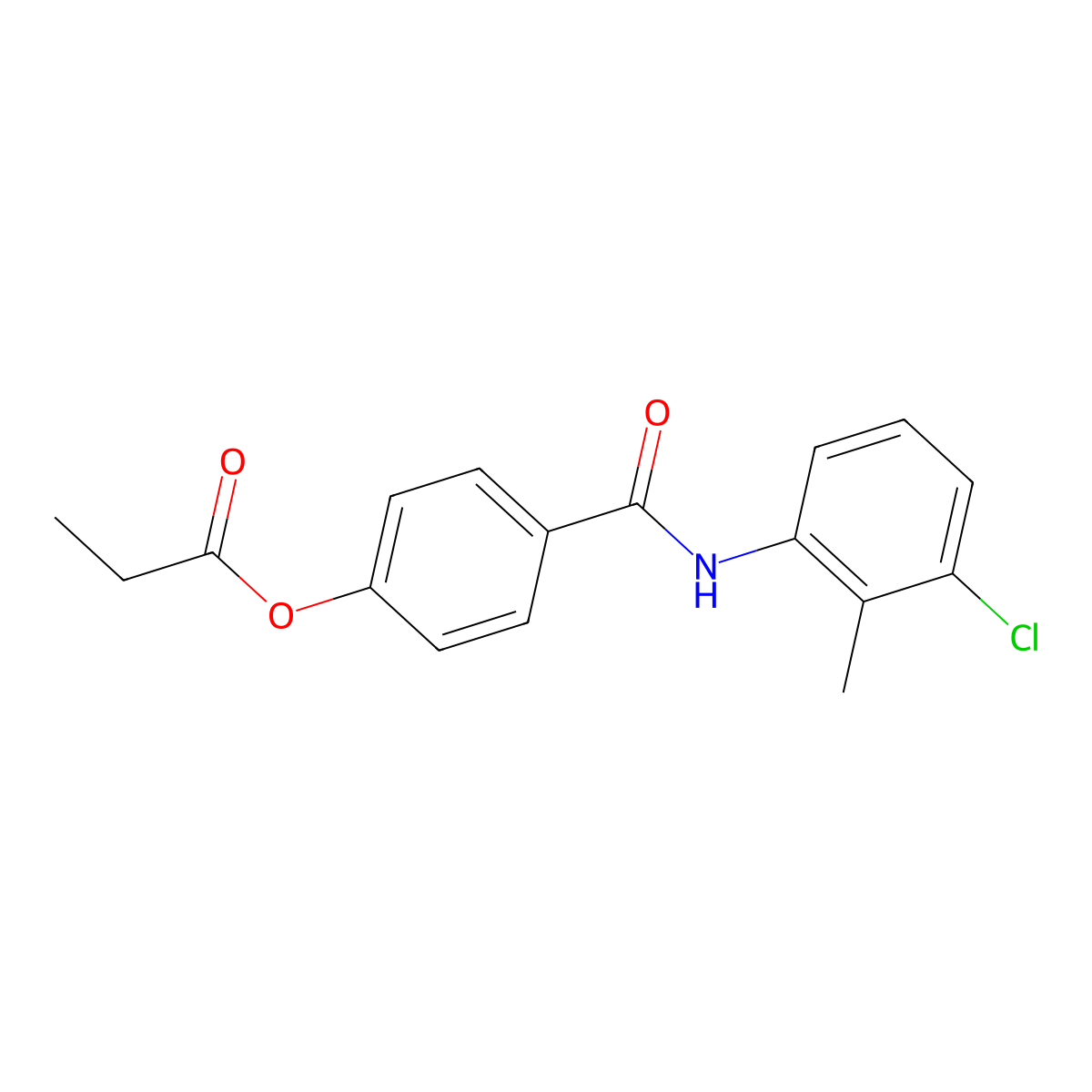 4-[(3-Chloro-2-methylphenyl)carbamoyl]phenyl propanoate molecular structure, CAS 774186-45-7