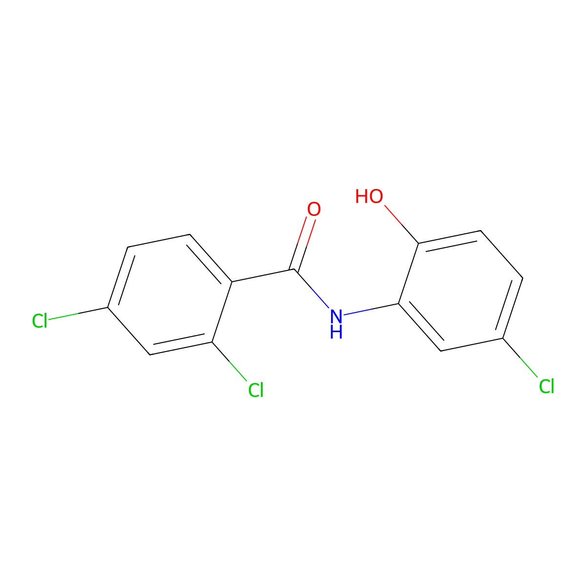 2,4-dichloro-N-(5-chloro-2-hydroxyphenyl)benzamide molecular structure, CAS 774186-67-3