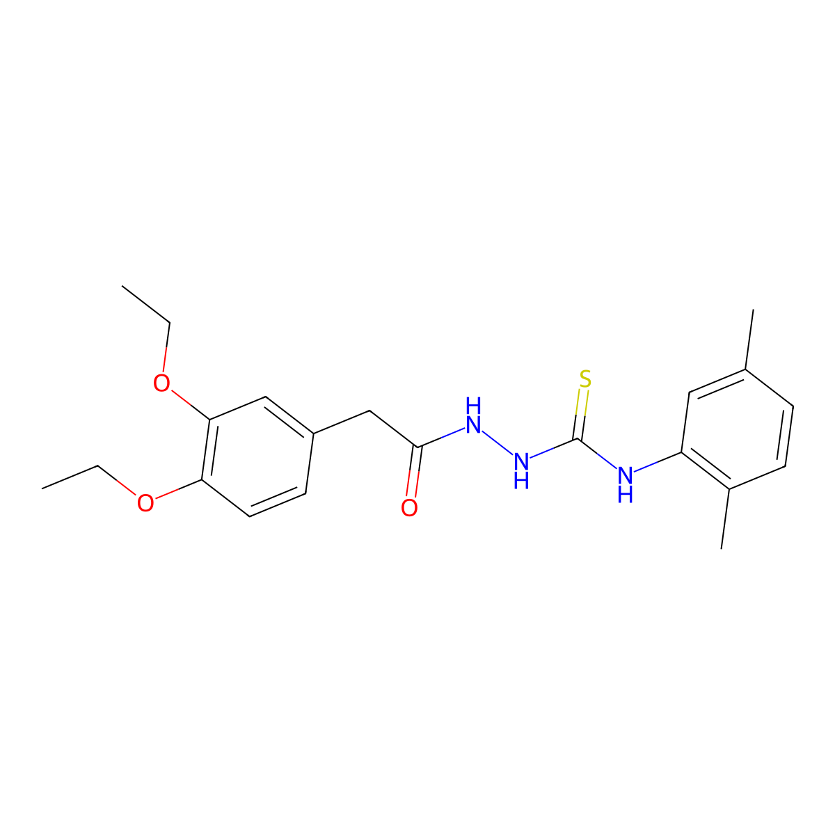 2-[(3,4-diethoxyphenyl)acetyl]-N-(2,5-dimethylphenyl)hydrazinecarbothioamide molecular structure, CAS 774186-80-0