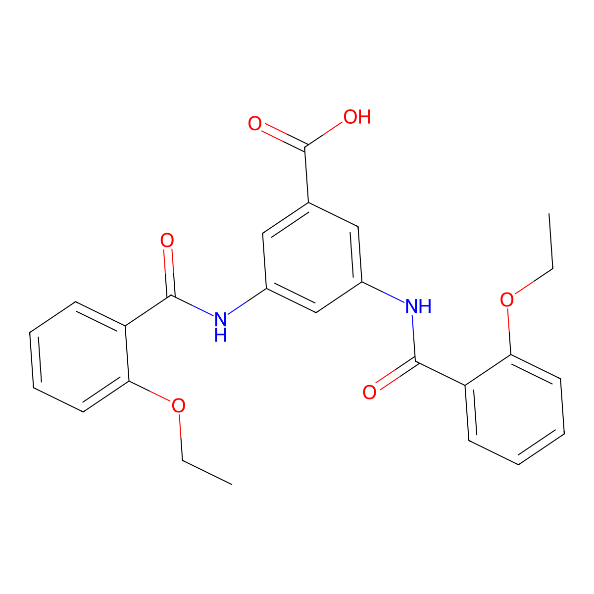 3,5-Bis{[(2-ethoxyphenyl)carbonyl]amino}benzoic acid molecular structure, CAS 774186-91-3