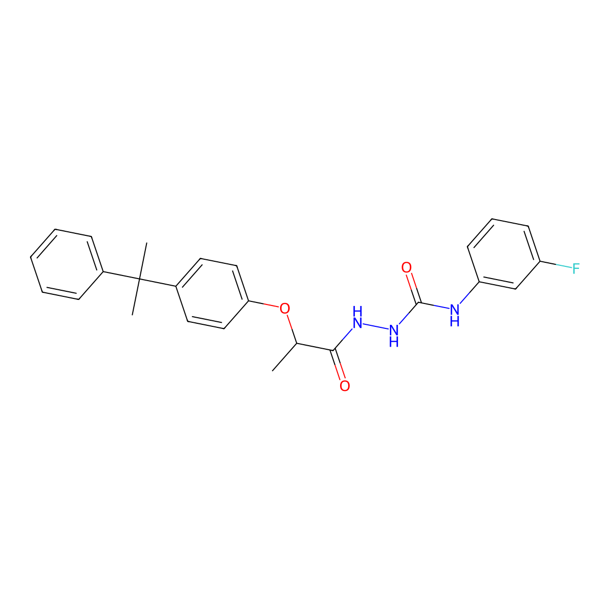 N-(3-fluorophenyl)-2-{2-[4-(2-phenylpropan-2-yl)phenoxy]propanoyl}hydrazinecarboxamide molecular structure, CAS 774186-94-6