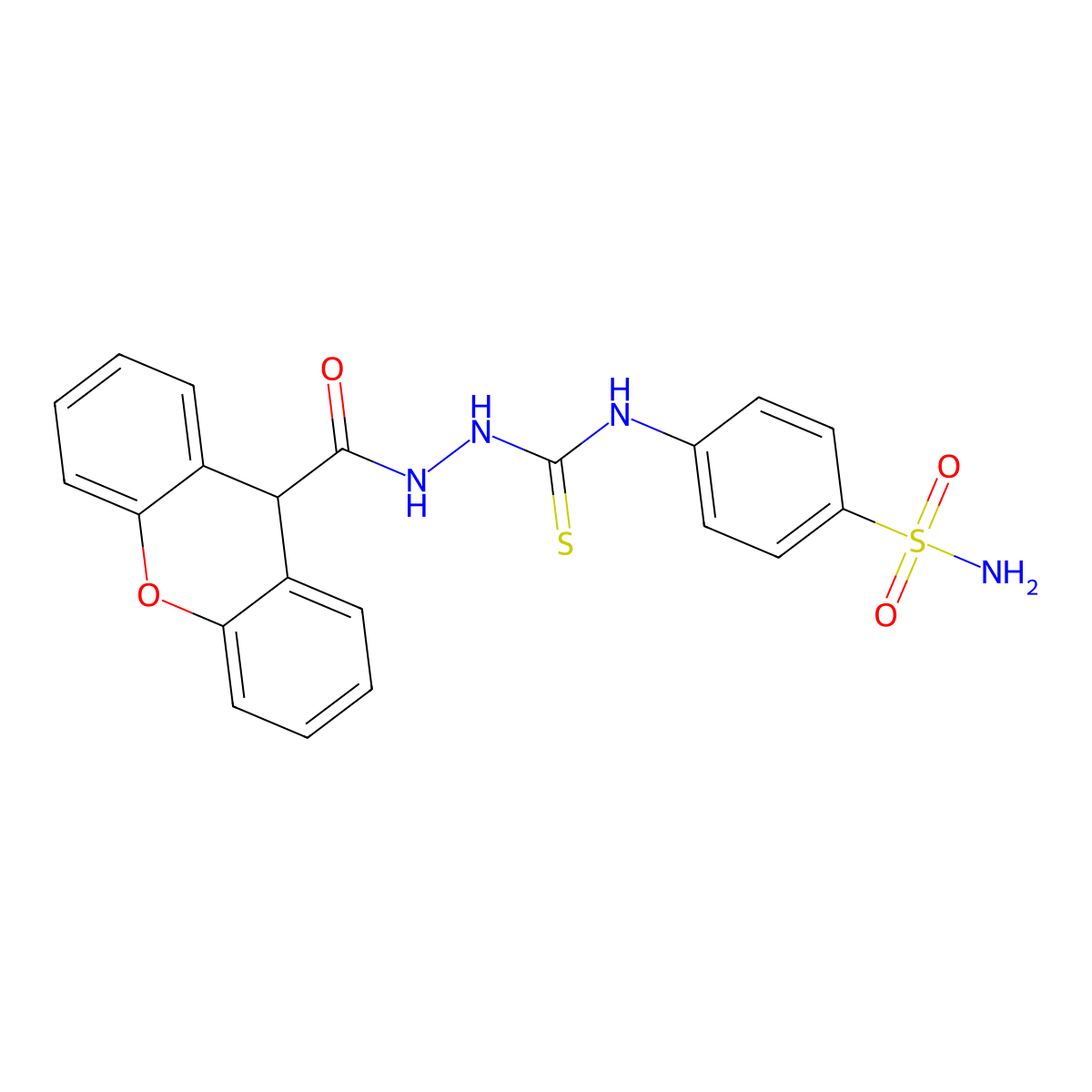1-(4-sulfamoylphenyl)-3-(9H-xanthene-9-carbonylamino)thiourea molecular structure, CAS 774187-14-3