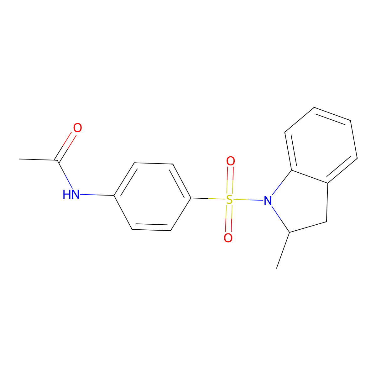 N-{4-[(2-methyl-2,3-dihydro-1H-indol-1-yl)sulfonyl]phenyl}acetamide molecular structure, CAS 774187-46-1