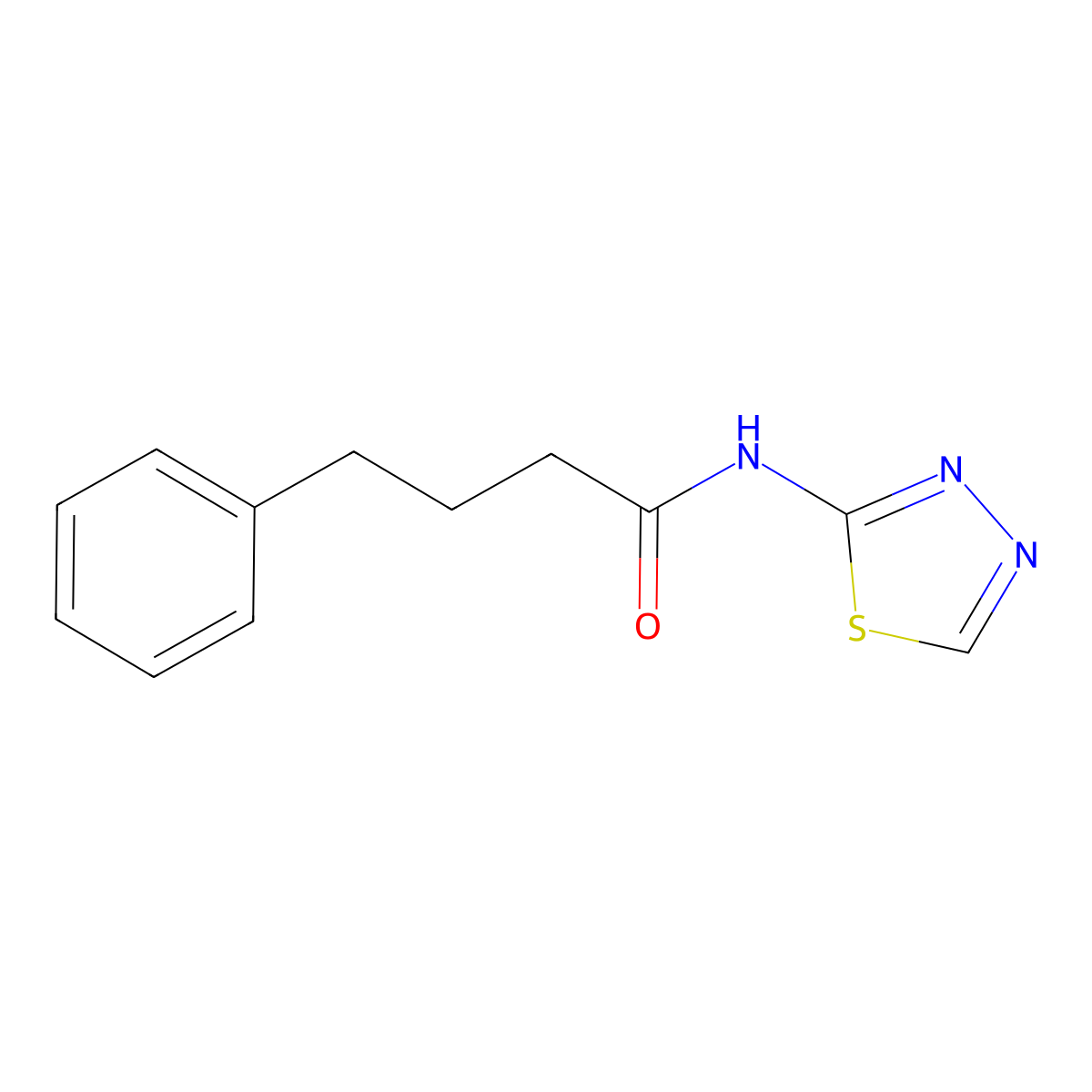 4-phenyl-N-(1,3,4-thiadiazol-2-yl)butanamide molecular structure, CAS 774187-48-3