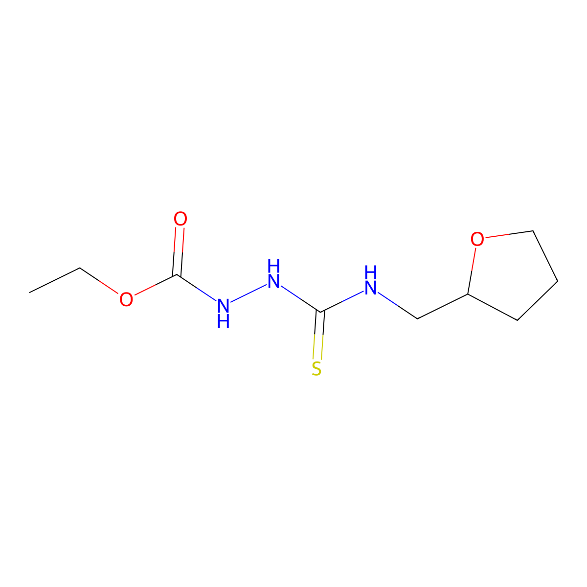 Ethyl 2-[(tetrahydrofuran-2-ylmethyl)carbamothioyl]hydrazinecarboxylate molecular structure, CAS 774188-70-4