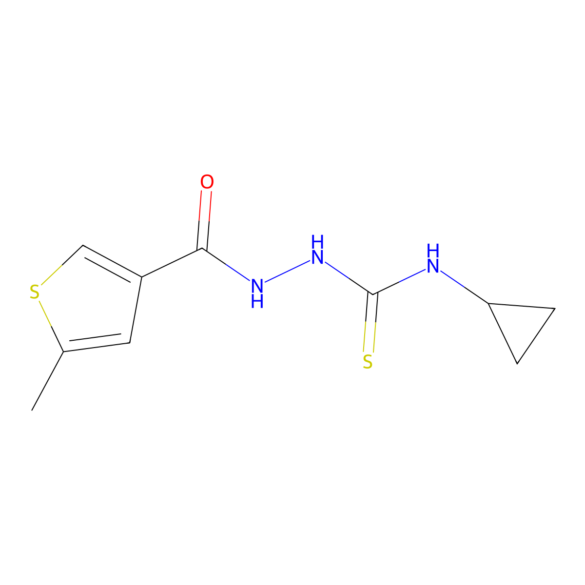 N-cyclopropyl-2-[(5-methylthiophen-3-yl)carbonyl]hydrazinecarbothioamide molecular structure, CAS 774188-76-0