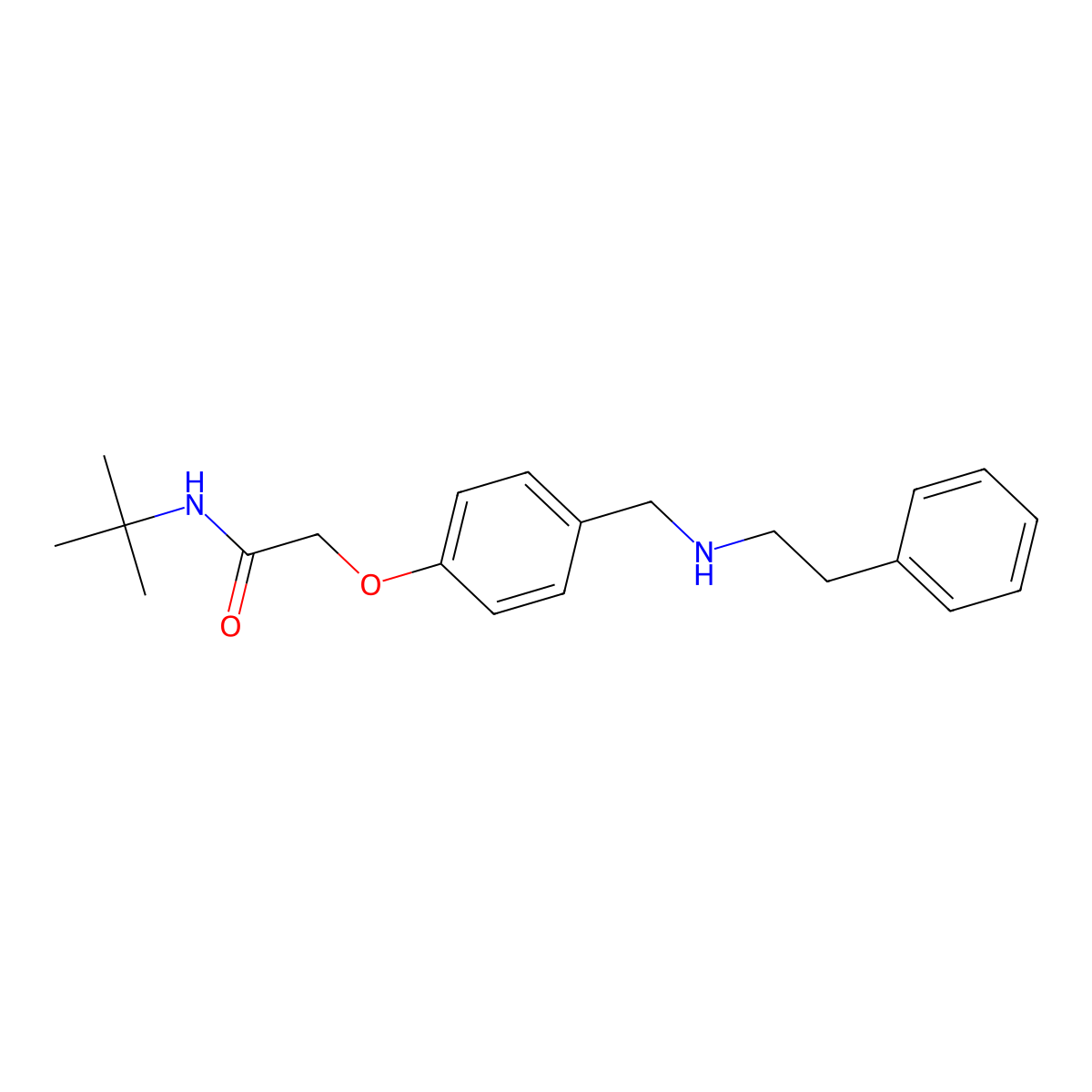 N-tert-butyl-2-(4-{[(2-phenylethyl)amino]methyl}phenoxy)acetamide molecular structure, CAS 774188-83-9