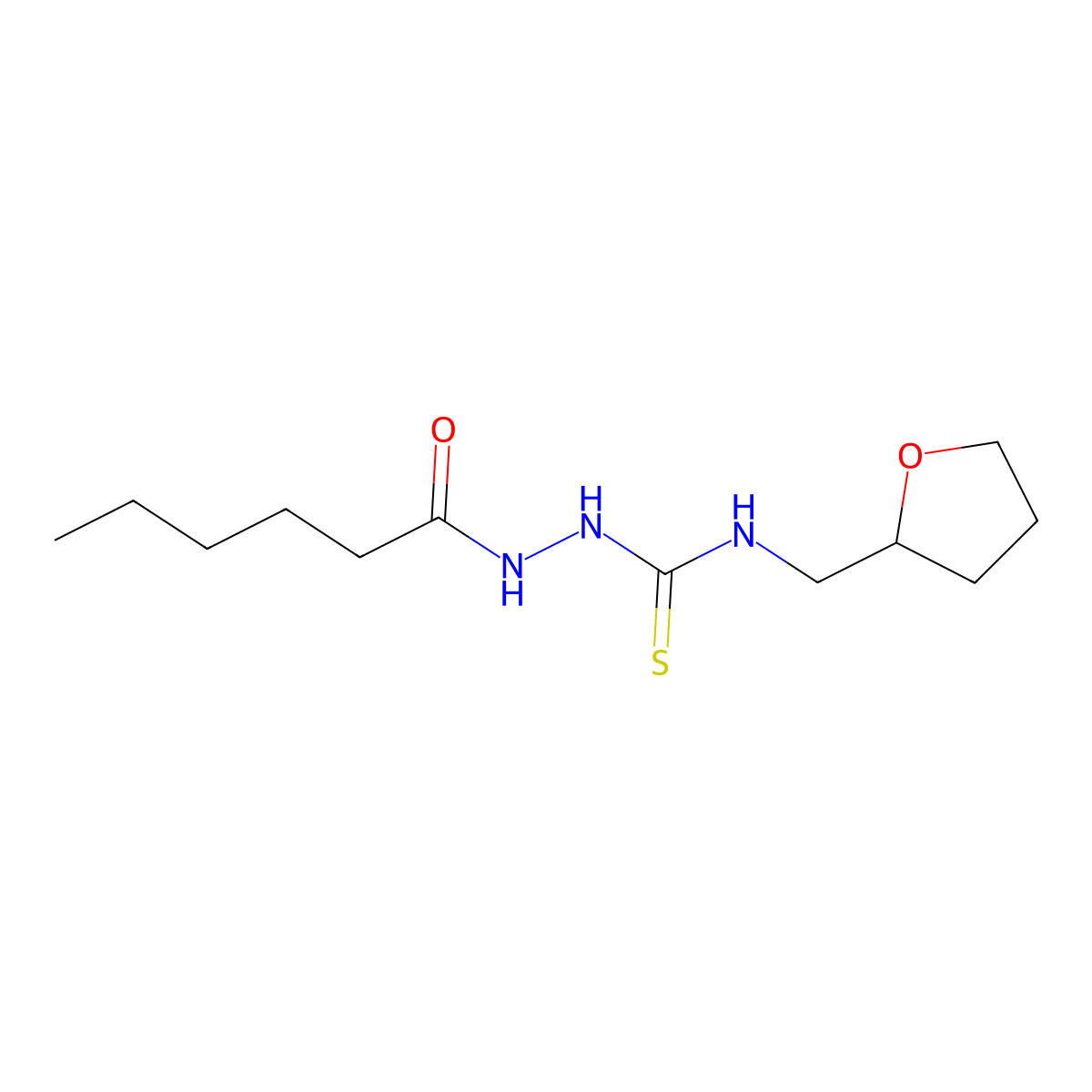 N-({[(oxolan-2-ylmethyl)amino]thioxomethyl}amino)hexanamide molecular structure, CAS 774188-97-5